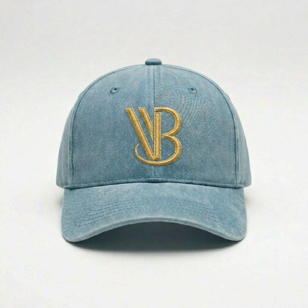 VB Monogram Cap — Washed Ocean Blue
