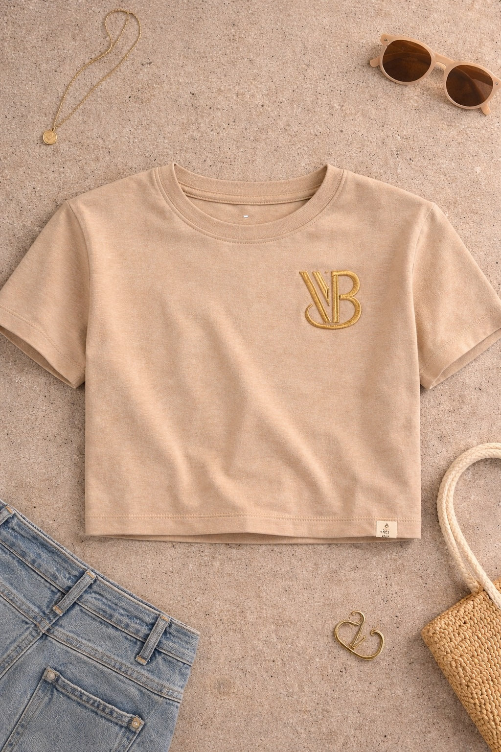 VB Embroidered Crop Tee