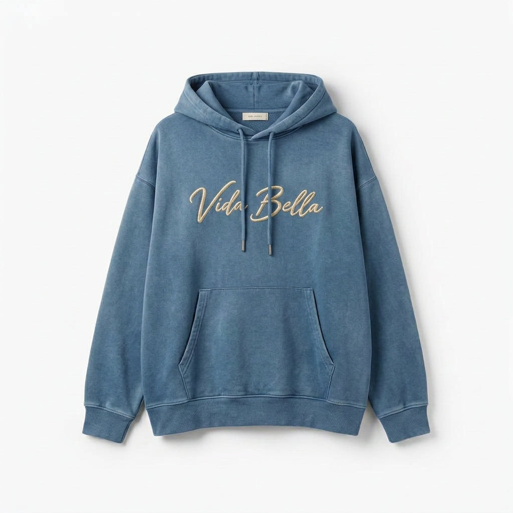 Vida Bella Hoodie — Washed Ocean Blue